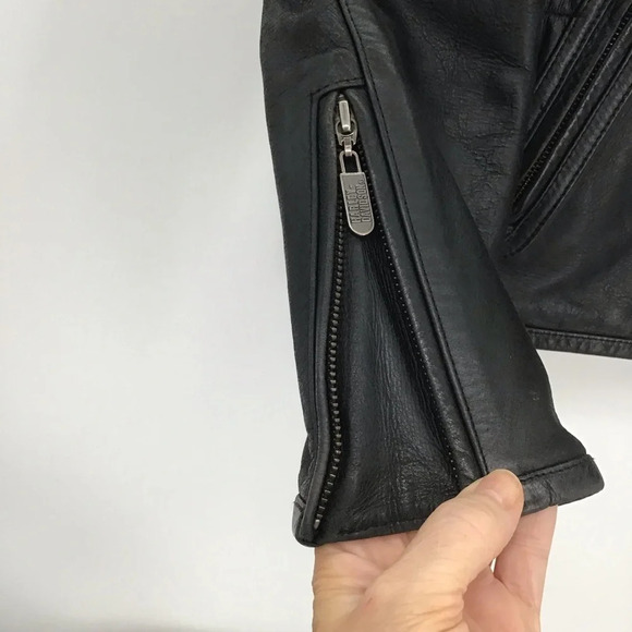 Harley Davidson Women’s Leather Biker Jacket Embroidered Fleece Liner Size Small - Picture 5 of 10